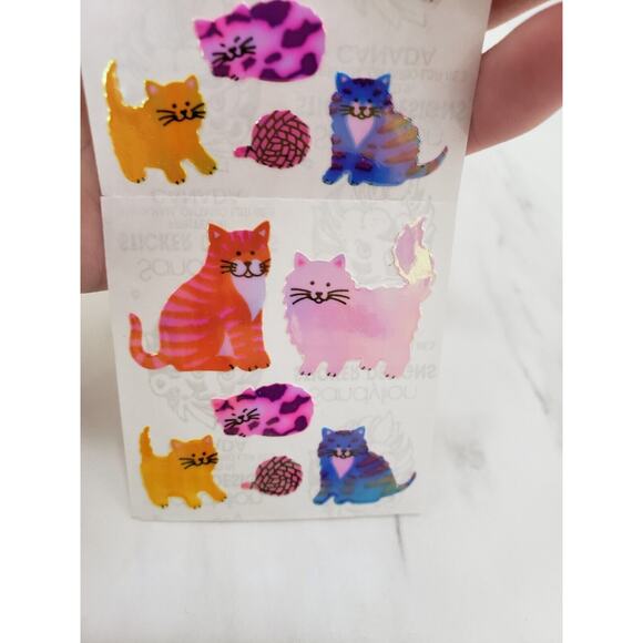 Vintage Sandylion Stickers Iridescent Opal Cats Kittens 1980’s Shiny sandy‎ lion - Picture 3 of 6